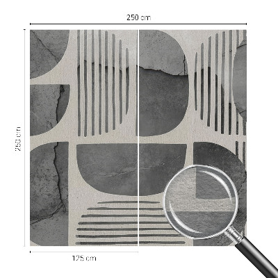 Mural decorativo con formas geométricas