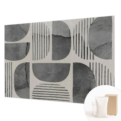 Mural decorativo con formas geométricas