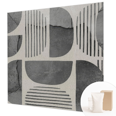 Mural decorativo con formas geométricas
