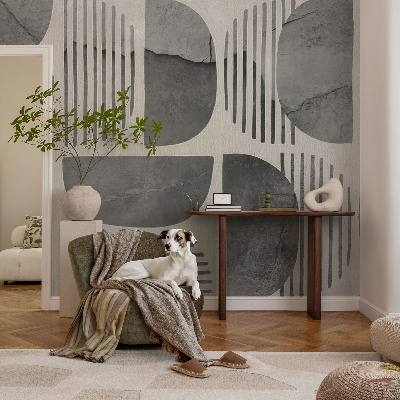Mural decorativo con formas geométricas