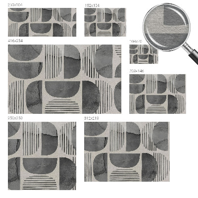Mural decorativo con formas geométricas