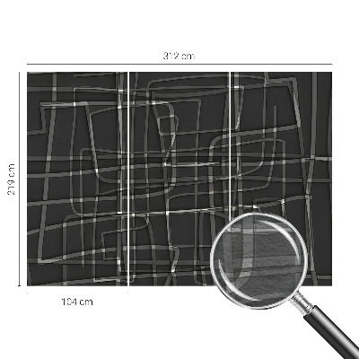 Fotomural decorativo para cabecero de cama con diseño de líneas abstractas