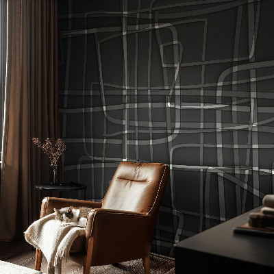 Fotomural decorativo para cabecero de cama con diseño de líneas abstractas