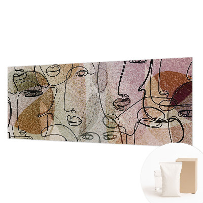 Mural de pared con estampado hermoso con diseño de caras lineales