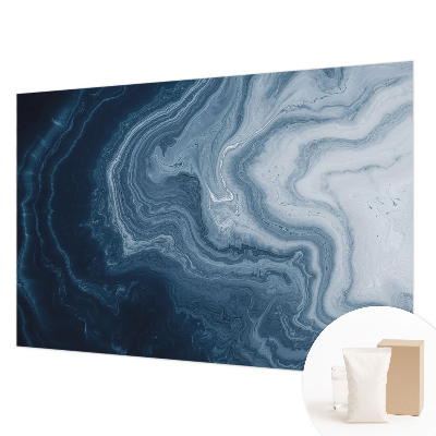 Papel mural con patrón decorativo con motivo de olas azules