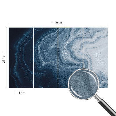Papel mural con patrón decorativo con motivo de olas azules