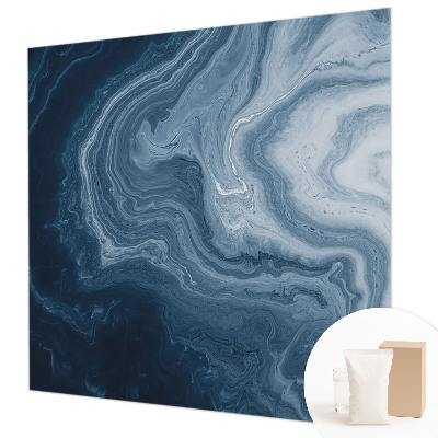 Papel mural con patrón decorativo con motivo de olas azules