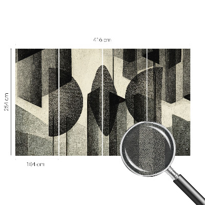 Fotomural decorativo para cabecero de cama con formas geométricas