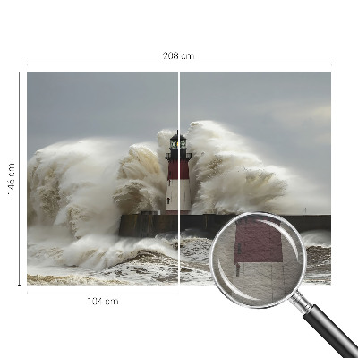 Mural decorativo con diseño de olas del mar