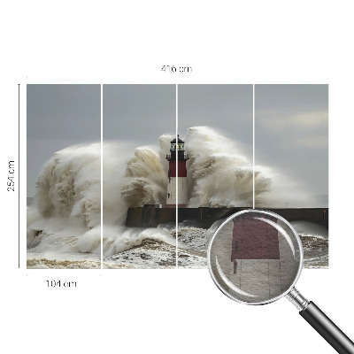 Mural decorativo con diseño de olas del mar