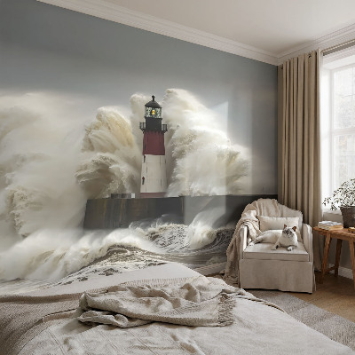 Mural decorativo con diseño de olas del mar
