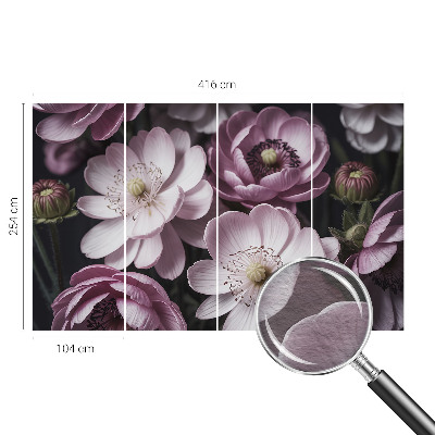 Papel mural con patrón decorativo con diseño de elegancia floral para interiores