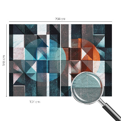 Mural decorativo con formas abstractas