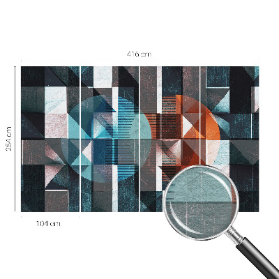 Mural decorativo con formas abstractas