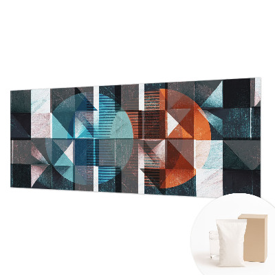 Mural decorativo con formas abstractas