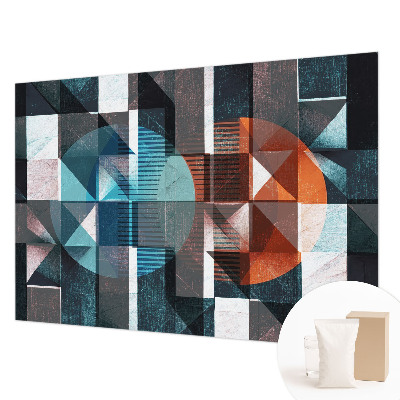 Mural decorativo con formas abstractas