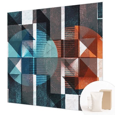 Mural decorativo con formas abstractas