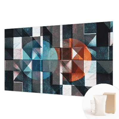 Mural decorativo con formas abstractas