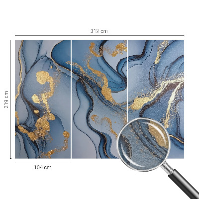 Papel mural texturado decorativo con diseño de olas azules