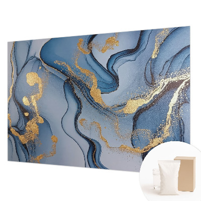Papel mural texturado decorativo con diseño de olas azules