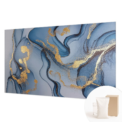 Papel mural texturado decorativo con diseño de olas azules