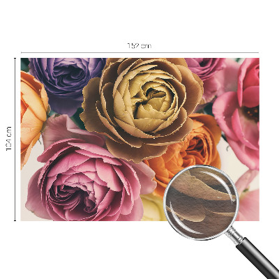 Papel mural con patrón decorativo con rosas coloridas