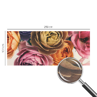 Papel mural con patrón decorativo con rosas coloridas