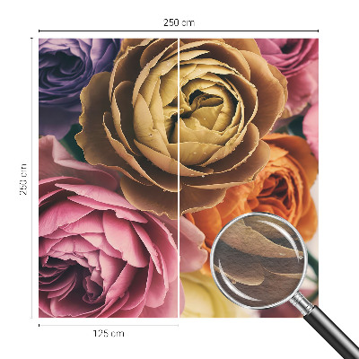 Papel mural con patrón decorativo con rosas coloridas