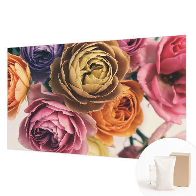 Papel mural con patrón decorativo con rosas coloridas