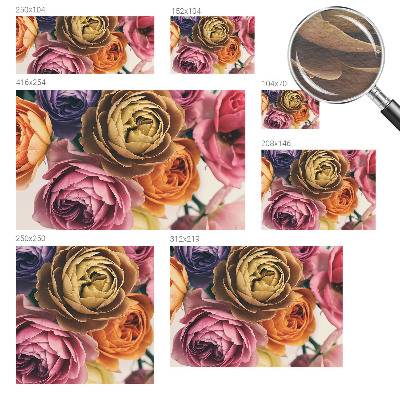 Papel mural con patrón decorativo con rosas coloridas