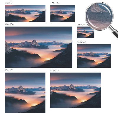 Fotomural decorativo para cabecero de cama con el diseño 'El sol naciente'