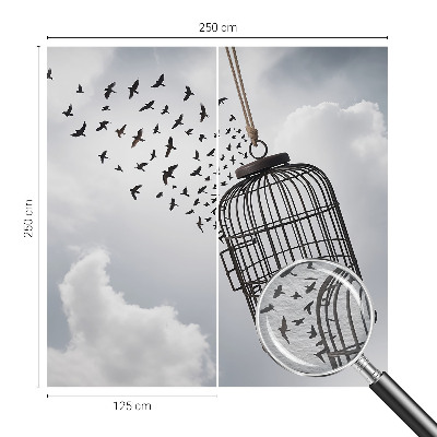 Mural de pared con estampado hermoso con motivo de pájaros voladores