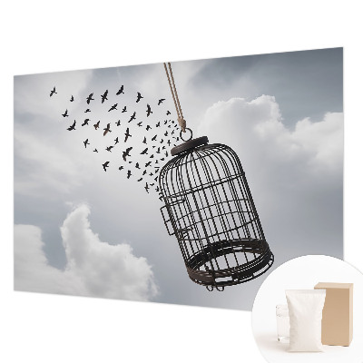 Mural de pared con estampado hermoso con motivo de pájaros voladores