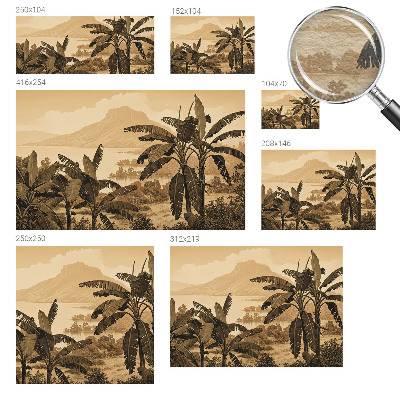 Mural decorativo con motivo panorama tropical