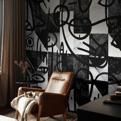Mural decorativo con ilustración «Dibujando el caos»