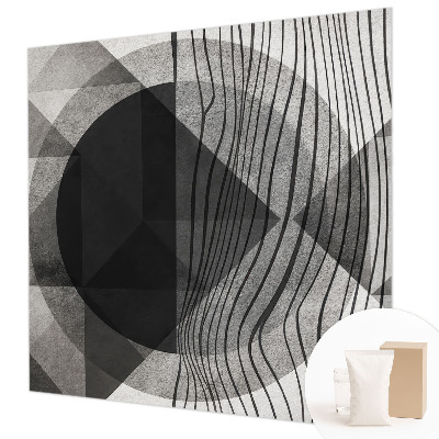 Mural de pared con estampado hermoso con formas abstractas