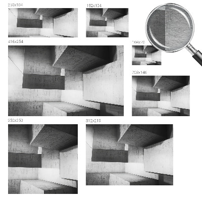 Fotomural decorativo para cabecero de cama con motivo de esculturas geométricas