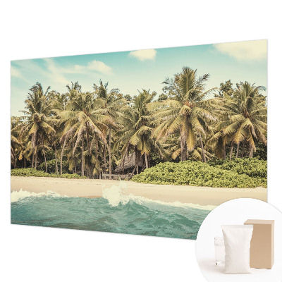Mural de pared con estampado hermoso con motivo de playa tropical