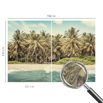 Mural de pared con estampado hermoso con motivo de playa tropical
