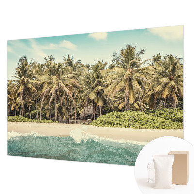 Mural de pared con estampado hermoso con motivo de playa tropical