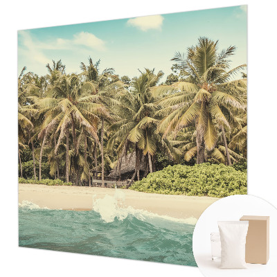 Mural de pared con estampado hermoso con motivo de playa tropical
