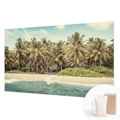Mural de pared con estampado hermoso con motivo de playa tropical