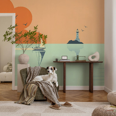 Papel mural con patrón decorativo con diseño «Delicias del mar»