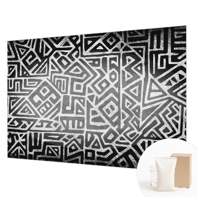 Papel mural texturado decorativo con un diseño de laberinto geométrico