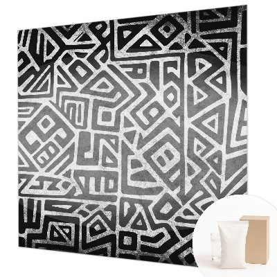 Papel mural texturado decorativo con un diseño de laberinto geométrico