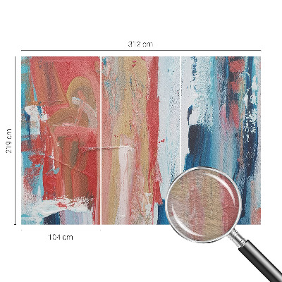 Mural decorativo con abstracciones coloridas