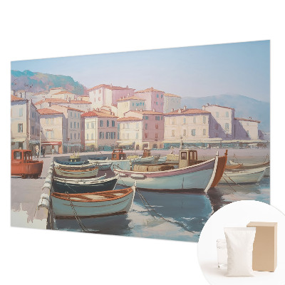 Fotomural decorativo para cabecero de cama con un motivo de paraíso junto al mar
