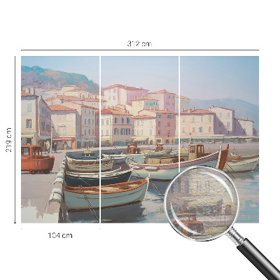 Fotomural decorativo para cabecero de cama con un motivo de paraíso junto al mar
