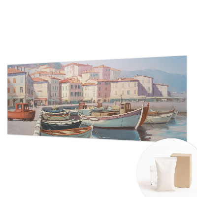 Fotomural decorativo para cabecero de cama con un motivo de paraíso junto al mar
