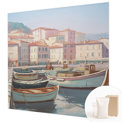 Fotomural decorativo para cabecero de cama con un motivo de paraíso junto al mar